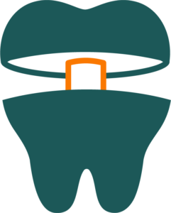 An icon representing Dental crowns and bridges